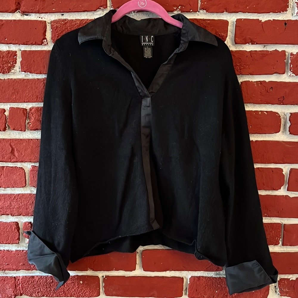 Y2K sweater top with silk details INC